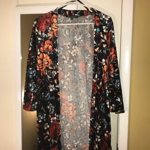 Velvet Floral Cardigan